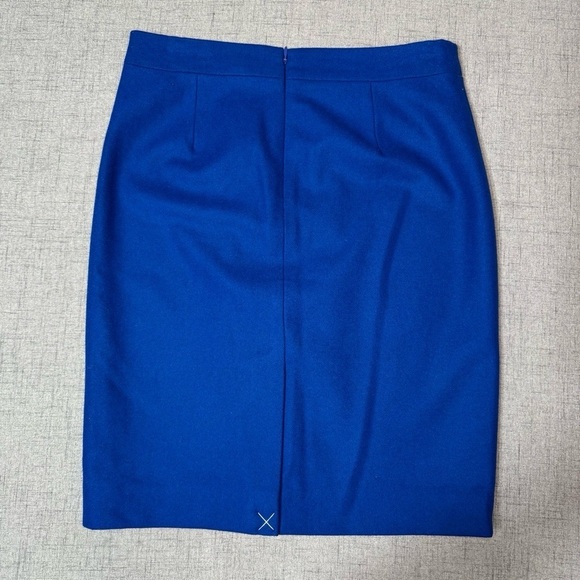 J. Crew Royal Blue Wool Straight Pencil Skirt Knee Length Size 4 Small NWT - Picture 7 of 11